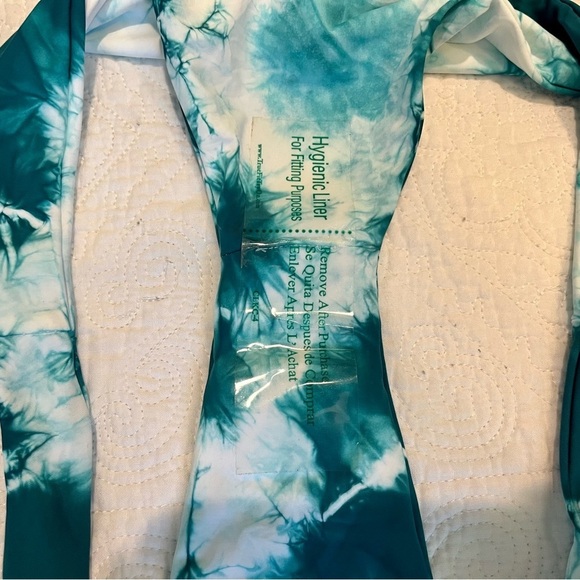 Dippin’ Daisy’s Bottom Only Teal White Tie Dye Cheeky Bikini Size XL - Picture 4 of 6